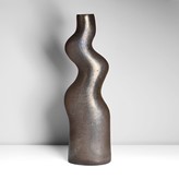 Maak | Joanna Constantinidis ceramic stoneware, rich red and dark brown body with an all over lustrous grey metallic sheen, impressed C seal