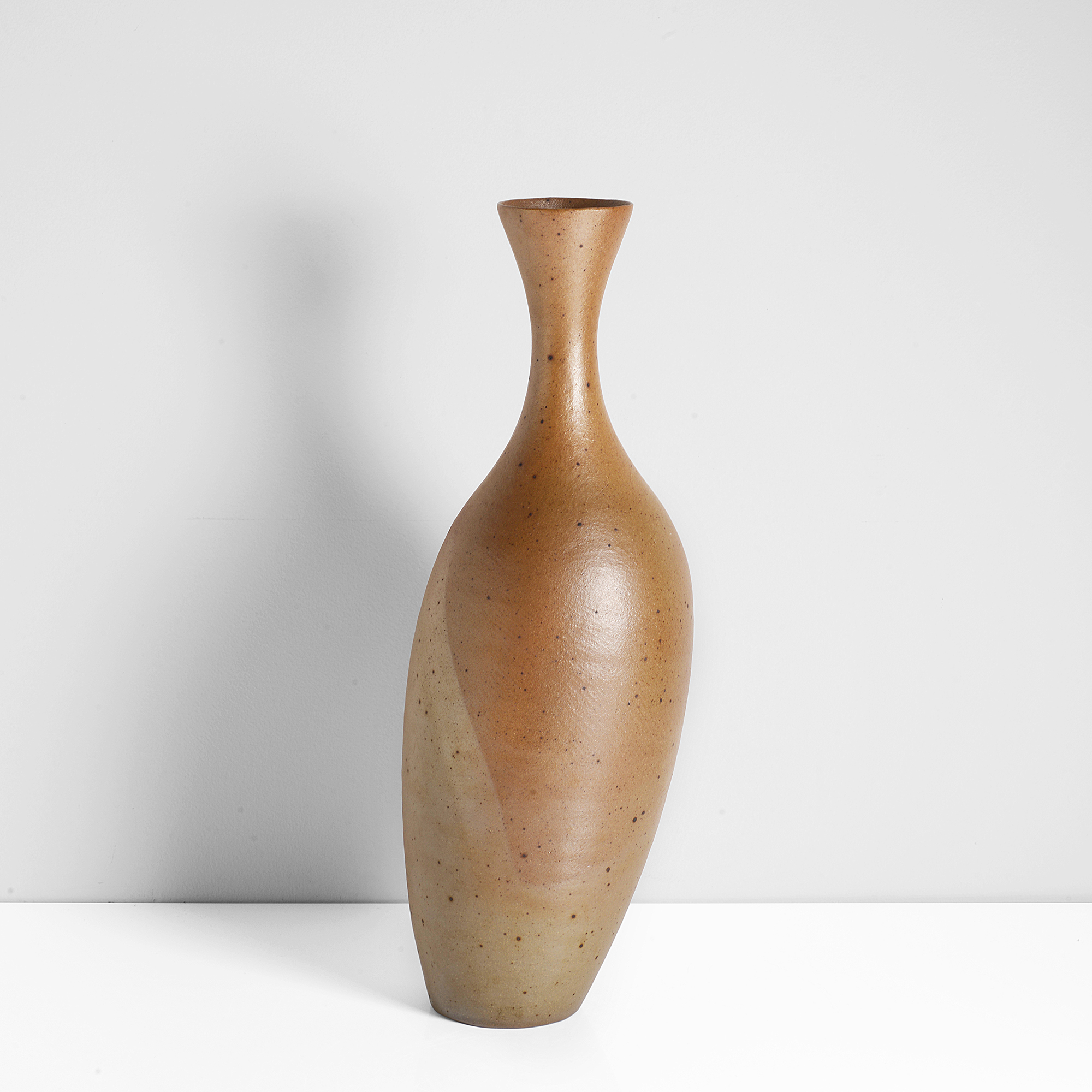 Maak | Joanna Constantinidis ceramic stoneware, brown body with soft lustrous gold surface and a strong iron speckle, impressed C seal