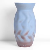 A blue and red earthenware 'Rippled Form' made by Nicholas Arroyave-Portela in circa 1996 sold at auction by Maak Contemporary Ceramics