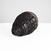 A black stoneware untitled sculptural form made by Akiyama Yo sold at auction by Maak