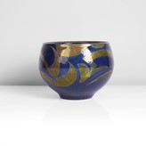 A blue and gold tin-glaze earthenware bowl made by Alan Caiger-Smith in 2006, sold at auction by Maak 