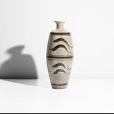 A cream stoneware 'Leaping Salmon' vase made by Bernard Leach in circa 1960 sold at auction by Maak Contemporary Ceramics