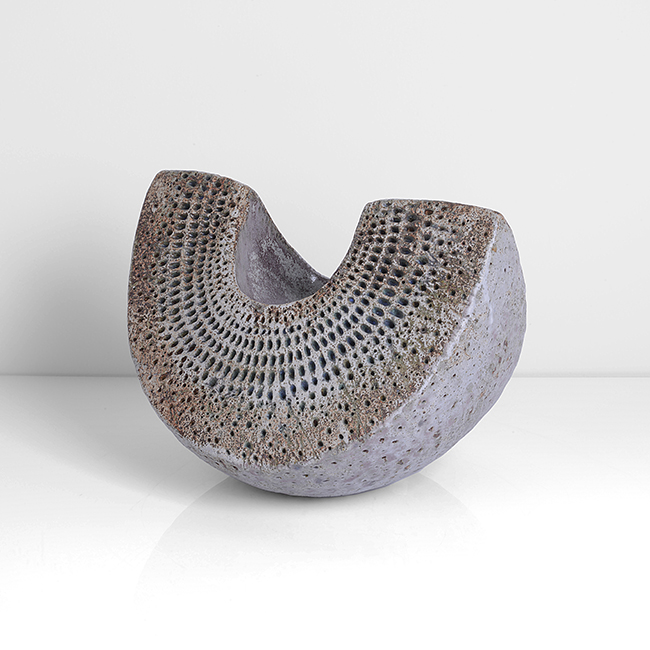 A large stoneware crescent form made by Alan Wallwork sold at auction by Maak