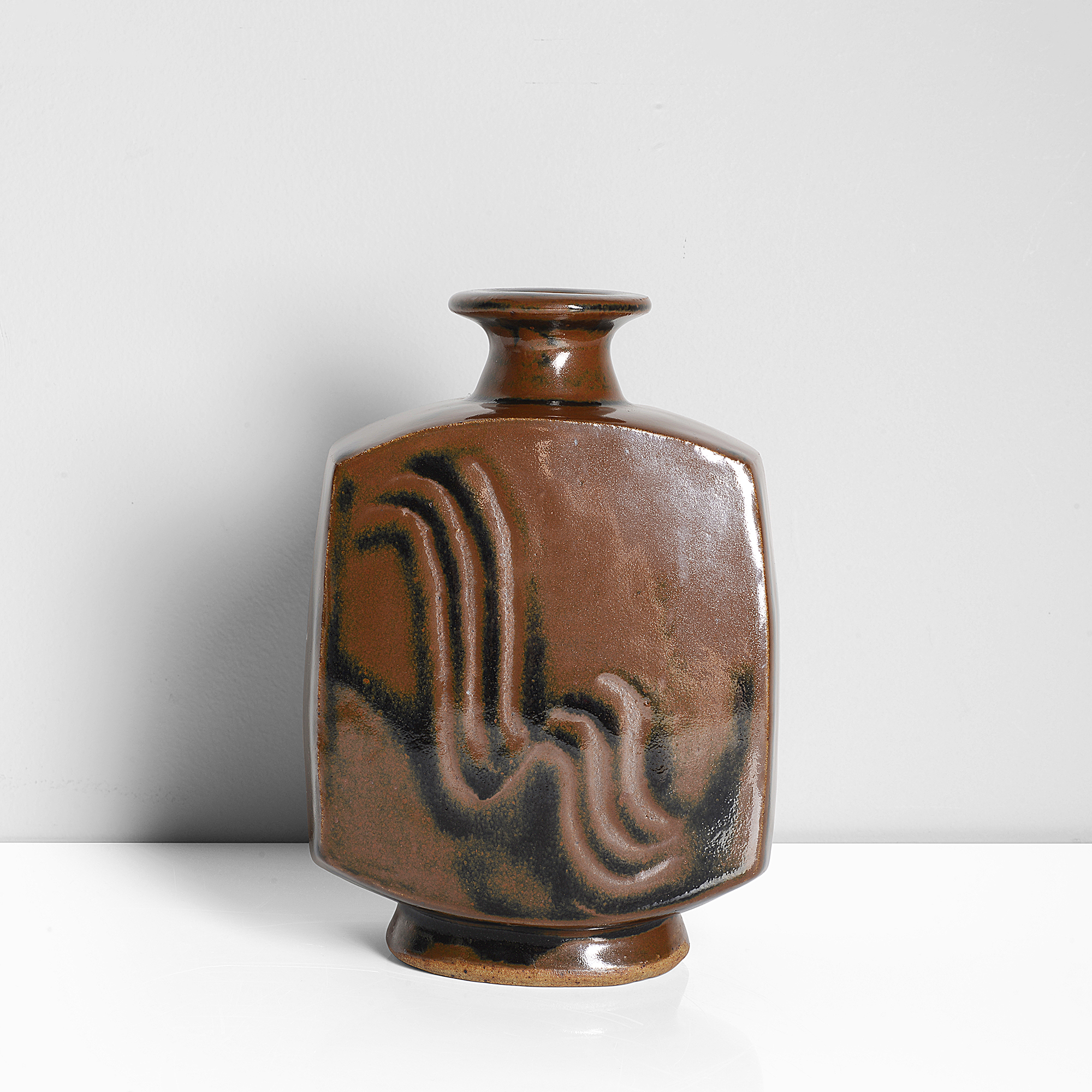 A bottle vase made by Bernard Leach in circa 1960 sold at auction by Maak