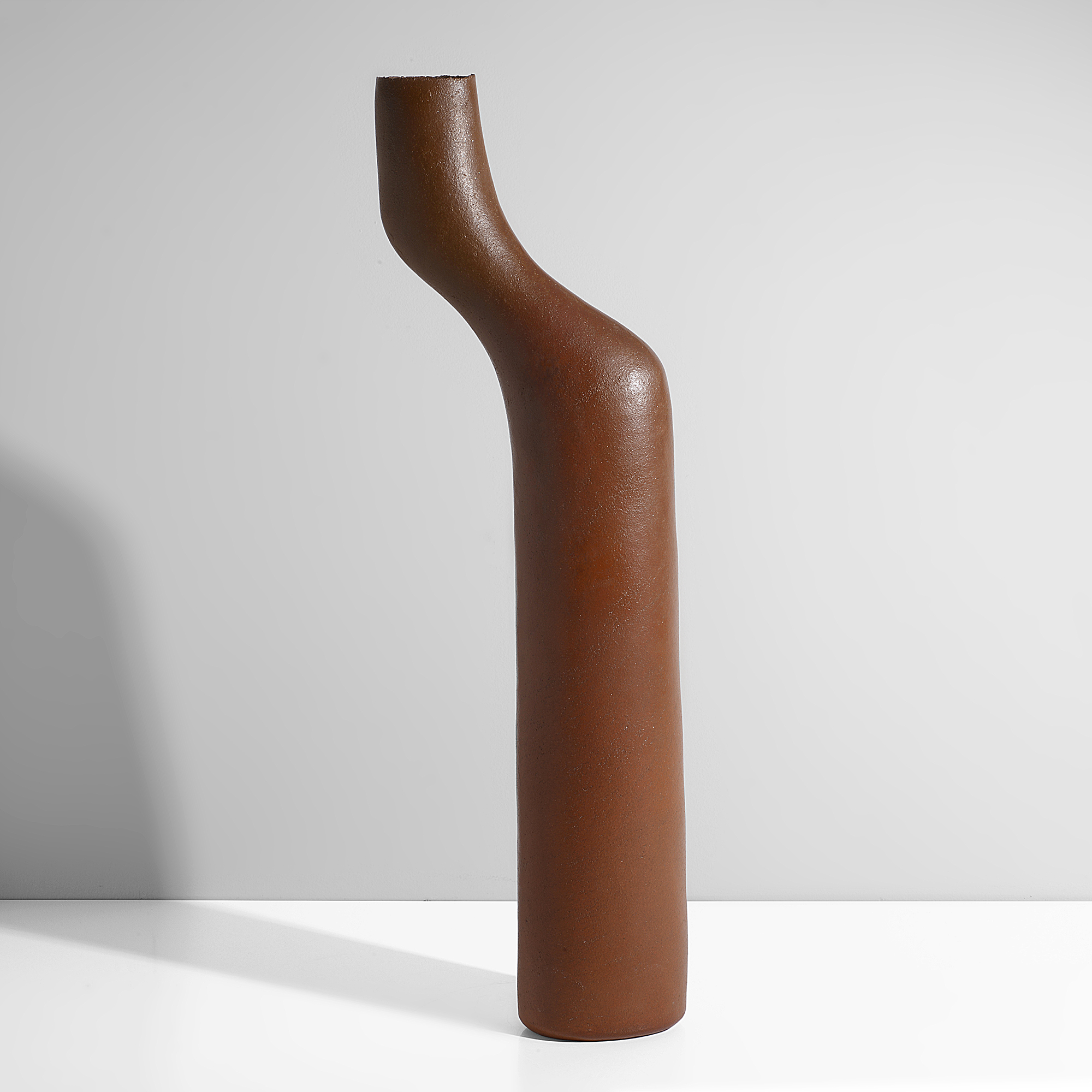 Maak | Joanna Constantinidis ceramic stoneware, rich red brown body with soft lustrous sparkle throughout, impressed C seal