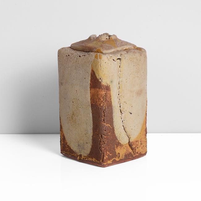  Ian Auld textured rectangular stoneware ceramic vessel sold at auction by Maak